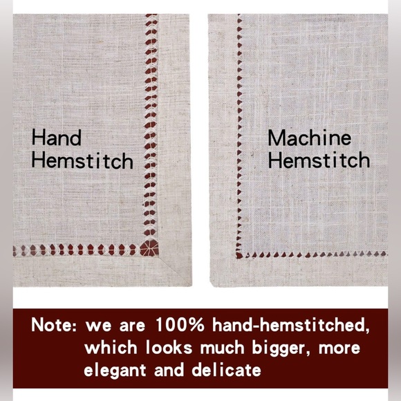 Set of 4 Decorative Handmade Hemstitch Gray Dining Table Placemats 12x18” - Picture 5 of 6